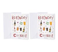 Piccadilly Greetings Traditional Birthday Card Birthday - 7 x 5 inches, red|yellow|black|brown|oak (Pack of 2)