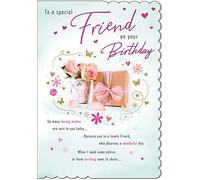 Piccadilly Greetings Traditional Birthday Card Friend - 9 x 6 inches