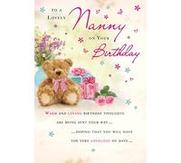 Piccadilly Greetings Traditional Birthday Card Nanny - 7 x 5 inches,oak|beige|peach|red
