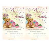 Piccadilly Greetings Traditional Birthday Card Nanny - 7 x 5 inches, oak|beige|peach|red (Pack of 2)