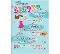 Piccadilly Greetings Traditional Birthday Card Sister - 9 x 6 inches