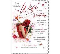 Piccadilly Greetings Traditional Birthday Card Wife - 9 x 6 inches, A20196