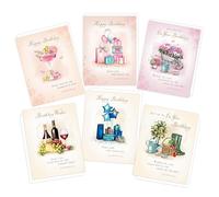 Piccadilly Greetings Traditional Birthday Cards Multipack | Pack of 6 assorted Birthday Cards | 19 x 14.5 cm | Includes White Envelopes | Made in UK