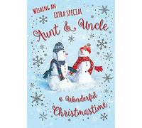 Piccadilly Greetings Traditional Christmas Card Aunt & Uncle - 9 x 6 inches