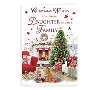 Piccadilly Greetings Traditional Christmas Card Daughter & Family - 9 x 6 inches - Regal Publishing,Multicoloured,C85382