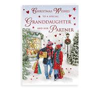 Piccadilly Greetings Traditional Christmas Card Granddaughter & Partner - 9 x 6 inches - Regal Publishing, C85403
