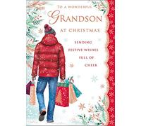Piccadilly Greetings Traditional Christmas Card Grandson - 10 x 7 inches - Regal Publishing