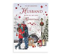 Piccadilly Greetings Traditional Christmas Card Husband - 9 x 6 inches - Regal Publishing, C85420