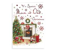 Piccadilly Greetings Traditional Christmas Card Mum & Dad - 9 x 6 inches - Regal Publishing, C85427