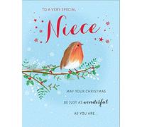 Piccadilly Greetings Traditional Christmas Card Niece - 8 x 6 inches