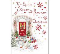 Piccadilly Greetings Traditional Christmas Card Sister & Partner - 9 x 6 inches - Regal Publishing