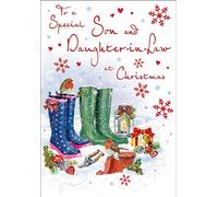 Piccadilly Greetings Traditional Christmas Card Son & Daughter in Law - 9 x 6 inches - Regal Publishing