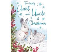 Piccadilly Greetings Traditional (Cute) Christmas Card Aunt & Uncle - 9 x 6 inches - Regal Publishing