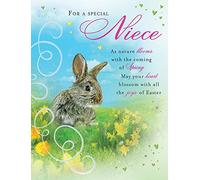Piccadilly Greetings Traditional Easter Card Niece - 8 x 6 inches,Blue