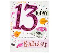 Piccadilly Greetings Traditional Juvenile Birthday Card Age 13 F - 8 x 6 inches
