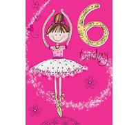 Piccadilly Greetings Traditional Juvenile Birthday Card Age 6 F - 7 x 5 inches