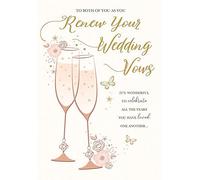 Piccadilly Greetings Traditional Wedding Card Renewal of vows - 9 x 6 inches