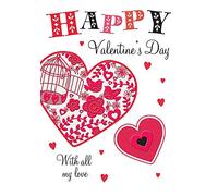 Piccadilly Greetings Valentines Card Open - 9 x 6 inches