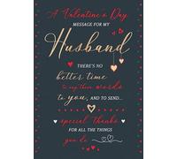 Piccadilly Greetings Valentine's Day Card, Classic Valentine's Day Message for Husband - 9 x 6 inches