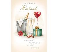 Piccadilly Greetings Valentine's Day Card, For my Wonderful Husband - 9 x 6 inches