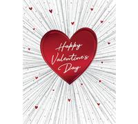 Piccadilly Greetings Valentines Day Card, Happy Valentines Day Heart - 8 x 6 inches