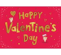 Piccadilly Greetings Valentine's Day Card, Happy Valentine's Day Open - 9 x 6 inches