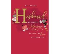 Piccadilly Greetings Valentines Day Card, Husband Soulmate - 9 x 6 inches