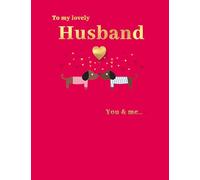 Piccadilly Greetings Valentines Day Card, Lovely Husband You & Me, Dogs - 8 x 6 inches