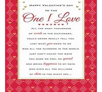 Piccadilly Greetings Valentine's Day Card One I Love - 9 x 6 inches