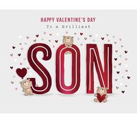 Piccadilly Greetings Valentine's Day Card, To a Brilliant Son - 8 x 6 inches