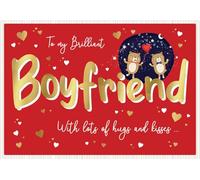Piccadilly Greetings Valentine's Day Card, To My Brilliant Boyfriend - 9 x 6 inches
