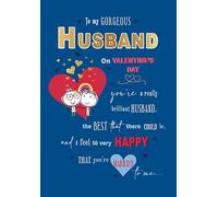 Piccadilly Greetings Valentine's Day Card, To My Gorgeous Husband to Husband - 9 x 6 inches