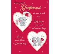 Piccadilly Greetings Valentine's Day Card, To My Special Girlfriend Teddy Hugs - 10 x 7 inches