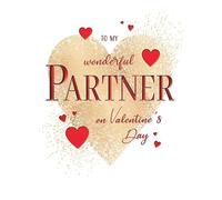 Piccadilly Greetings Valentine's Day Card, To My Wonderful Partner - 8 x 6 inches