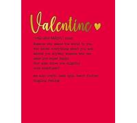 Piccadilly Greetings Valentine's Day Card, Valentine's Day Poem Open - 8 x 6 inches