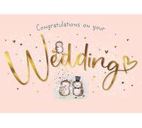 Piccadilly Greetings Wedding Card, Congratulations on Your Wedding - 9 x 6 inches