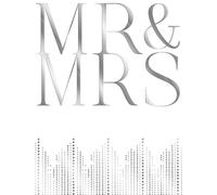 Piccadilly Greetings Wedding Card, Mr & Mrs Congratulations- 8 x 6 inches