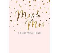 Piccadilly Greetings Wedding Card, Mrs & Mrs Congratulations - 8 x 6 inches