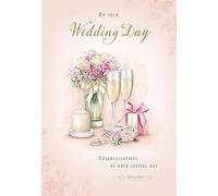 Piccadilly Greetings Wedding Card, On Your Wedding Day - 9 x 6 inches