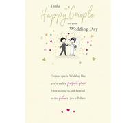 Piccadilly Greetings Wedding Card, To a Happy Couple - 9 x 6 inches
