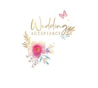 Piccadilly Greetings Wedding Card, Wedding Acceptance Floral - 7 x 5 inches