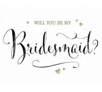 Piccadilly Greetings Wedding Card, Will You Be My Bridesmaid - 8 x 6 inches
