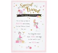 Piccadilly Greetings Whimsical Birthday Card Friend - 7 x 5 inches