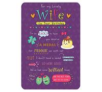 Piccadilly Greetings Whimsical Birthday Card Wife - 9 x 6 inches,Yellow