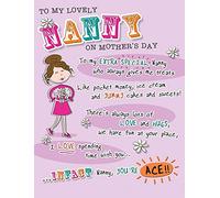 Piccadilly Greetings Whimsical Mother's Day Card Nanny - 8 x 6 inches, A51228