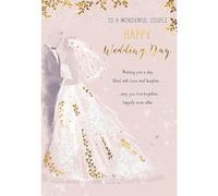 Piccadilly Greetings Wonderful Couple Happy Wedding Day Card - 9 x 6 inches