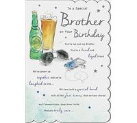 Piccadilly STUNNING TOP RANGE WONDERFULLY WORDED 5 VERSE TO A SPECIAL BROTHER BIRTHDAY CARD,White,9 x 6 inch