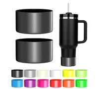 PICcircuit 2PCS Neon Black Silicone Bottom Protector for Stanley Quencher Adventure 40 oz, Stanley IceFlow 20/30 oz, Hydro Flask 12/18/21/24 oz Tumbler Accessories