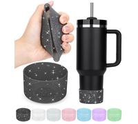 PICcircuit 2PCS Silicone Bottom Protector for Stanley Quencher Adventure 40 oz, Stanley IceFlow 20/30 oz, Hydro Flask 12-24oz, Black Glitter