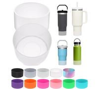 PICcircuit 2PCS Silicone Bottom Protector for Stanley Quencher Adventure 40oz & Hydro Flask 12-24oz, Scratch & Noise Resistant, Classic Style, Transparent, Reusable, Dishwasher Safe, One Size, 2 Count